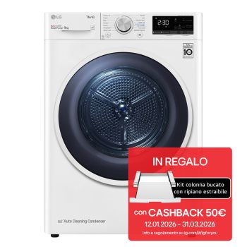 Foto frontale asciugatrice RH90V9AVBN con cashback e kit colonna bucato